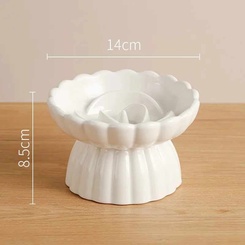 Slow Feed Flower Petal Elevated Pet Tableware