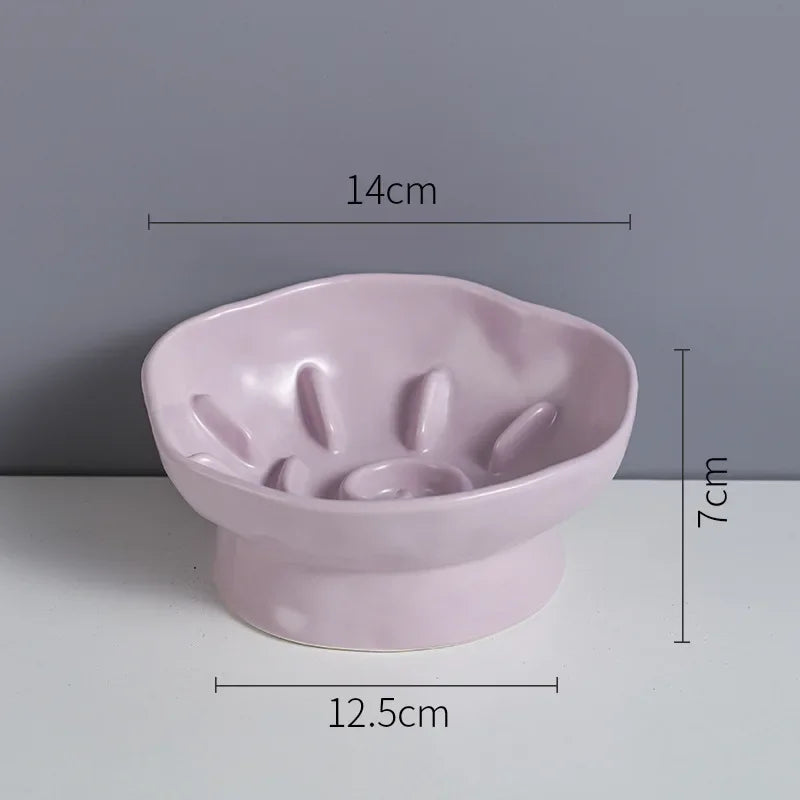 Slow Feed Flower Petal Elevated Pet Tableware