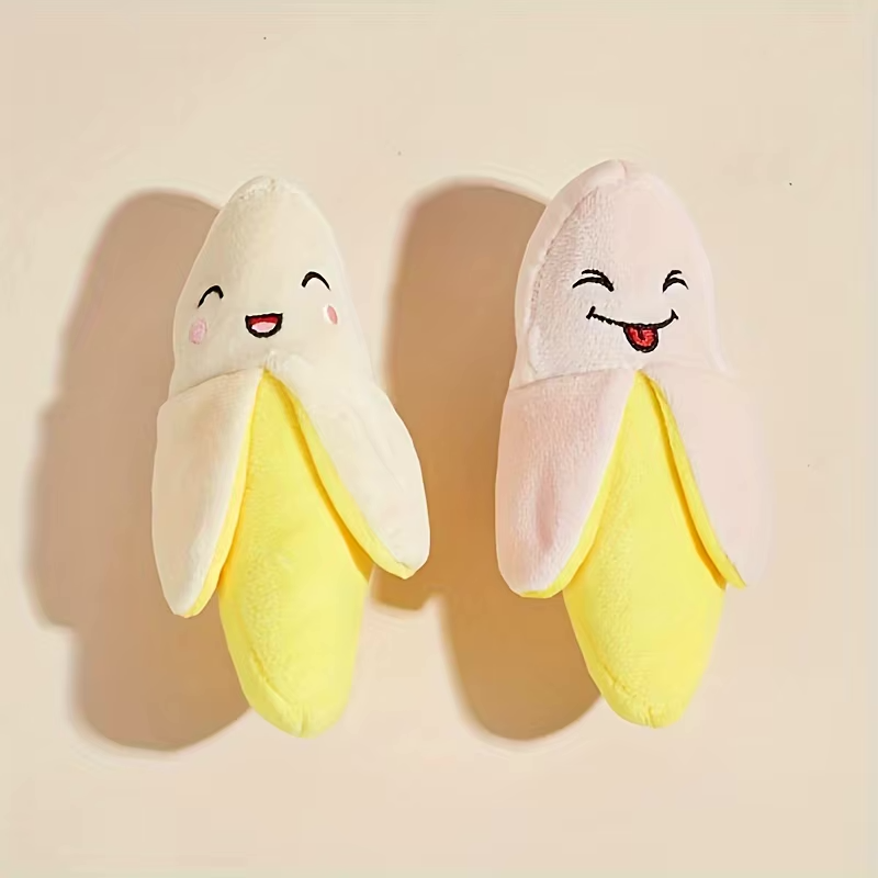 1PC Banana Plush Squeaky Dog Toy