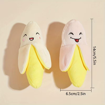 1PC Banana Plush Squeaky Dog Toy