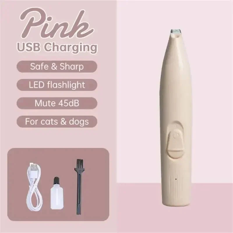 LED Light USB Rechargeable Electric Pet Hair Trimmer