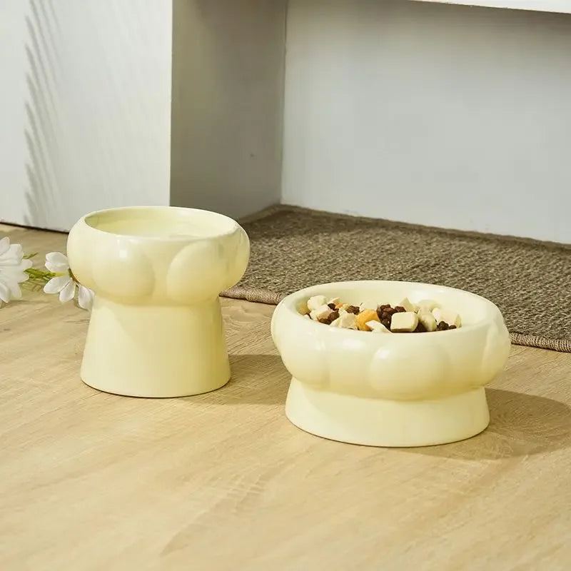 Textured Food Water Elevated Pet Tableware