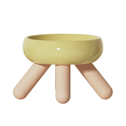 Nordic Wooden Base Elevated Pet Tableware