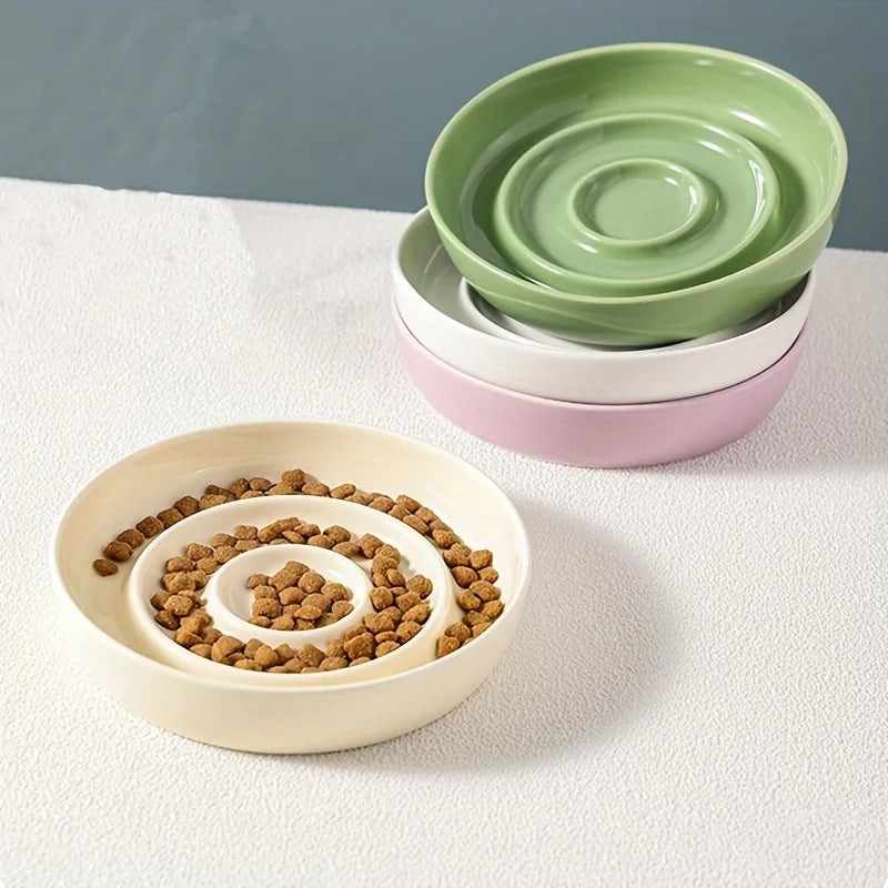 Ceramic Slow Feed Pet Bowl