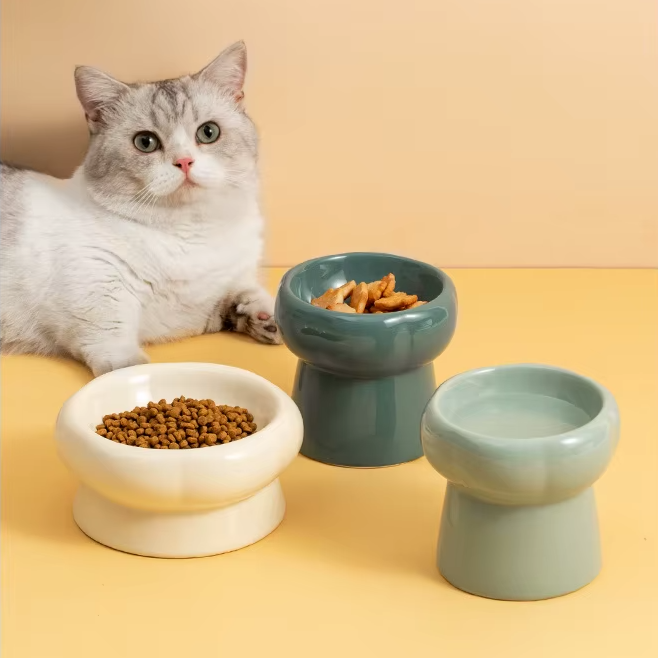 Low/High Raised Food Water Pet Tableware